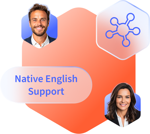 Native English Support visual with customer service representatives